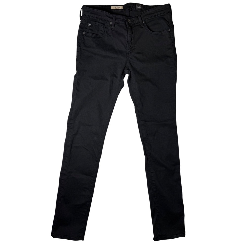 AG Adriano‎ Goldschmied The Stella Slim Straight Jeans Black Size 27 Mid Rise